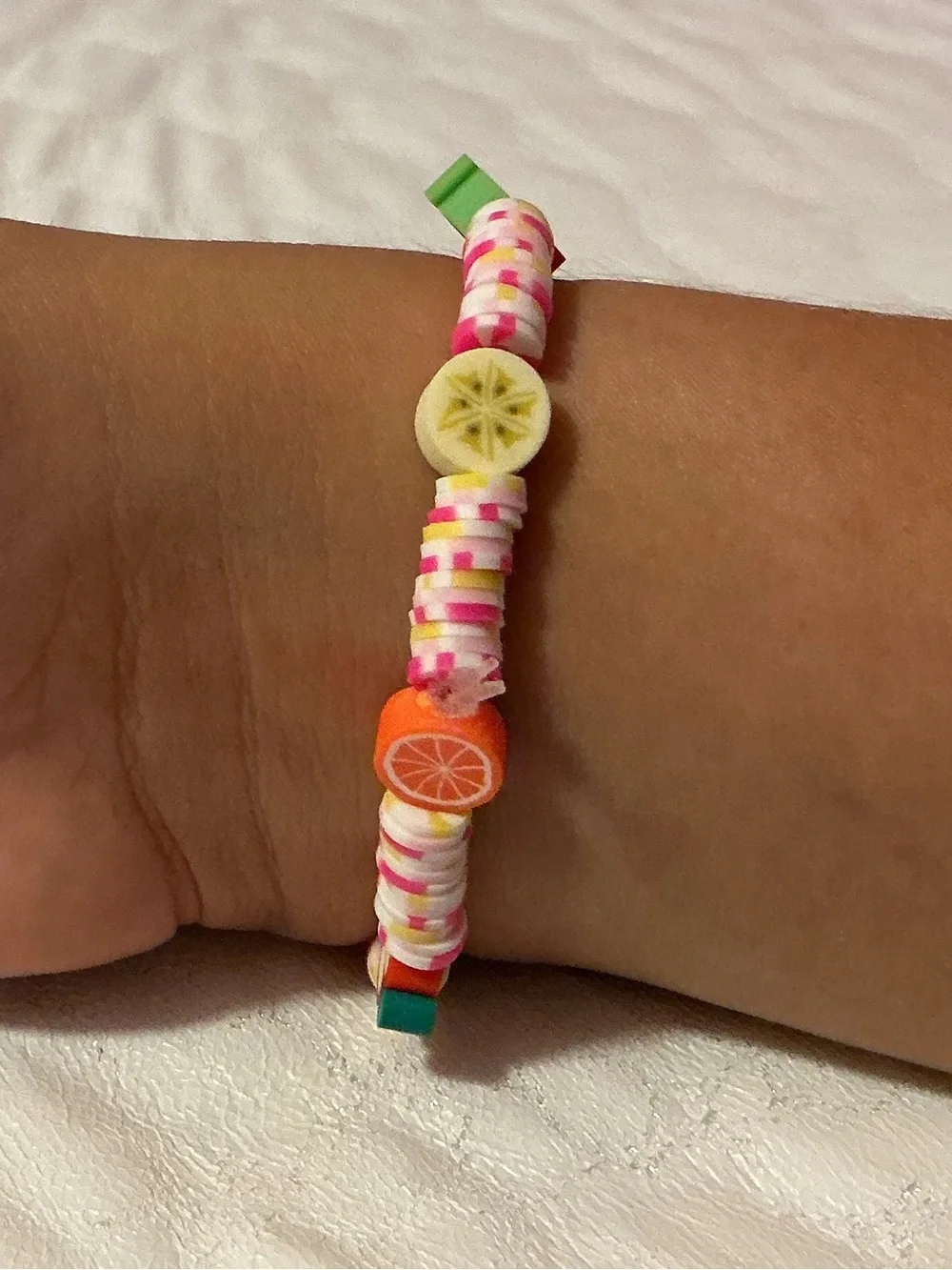 Pink and Teal Beaded Stretch Bracelet - Women's Jewelry
